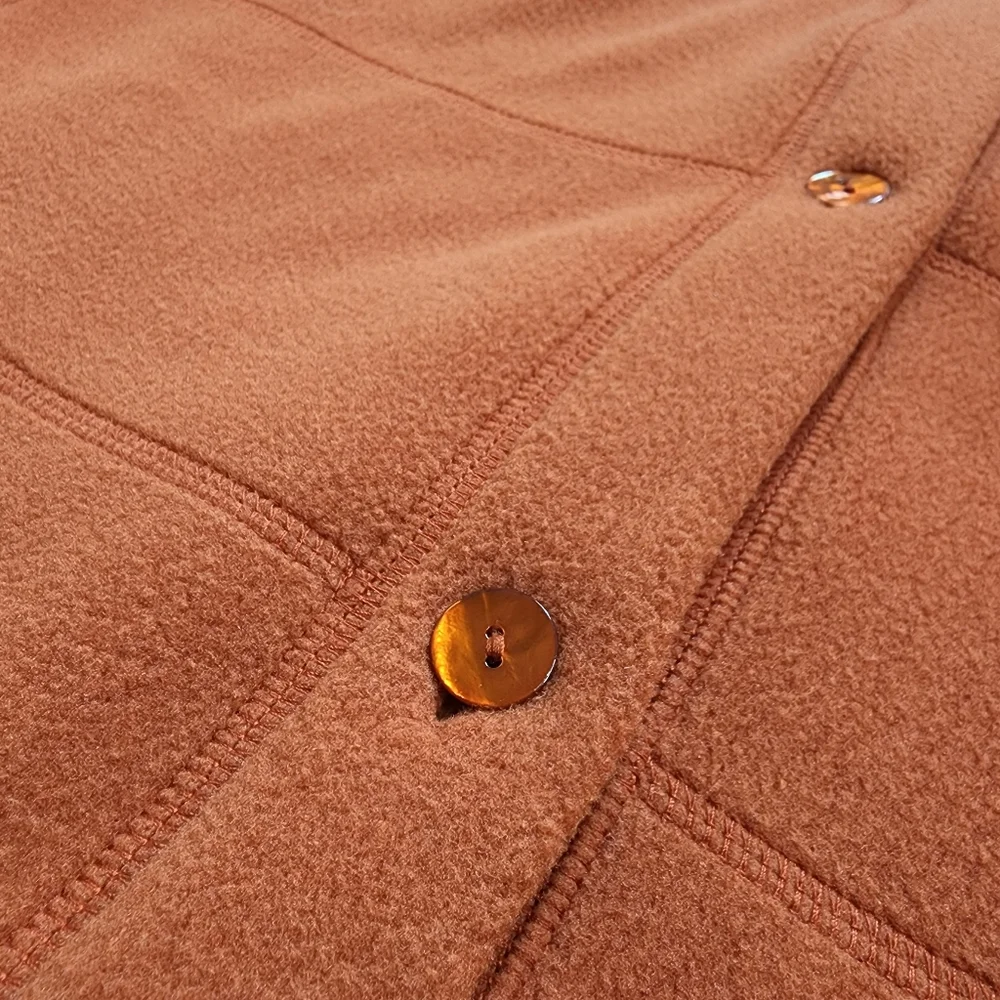 RONEN CHEN Orange Fleece Button Down Jacket Medium